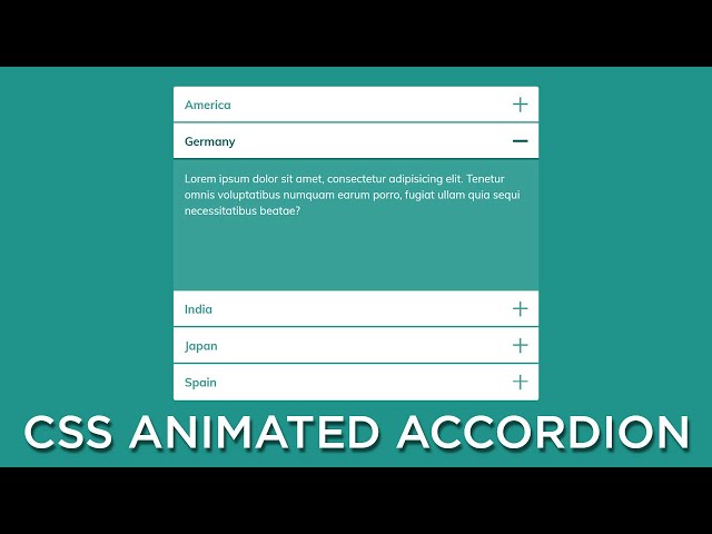 How to create the Animated Accordion Using HTML CSS and Jquery | CSS Accordion Menu