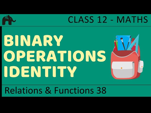 Maths Relations & Functions part 38 (Binary Operations Identity) CBSE class 12 Mathematics XII
