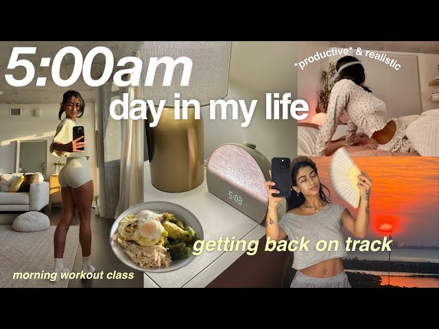 5AM DAY IN MY LIFE | *realistic* morning workout routine + getting back on track