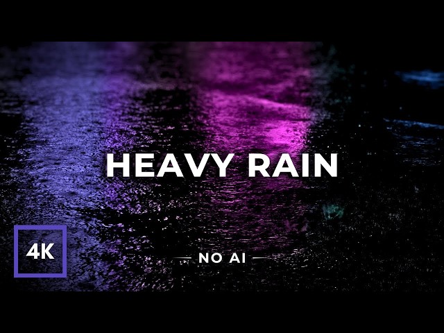 HEAVY RAIN at Night on Road. Sleep Instantly to Heavy Rain Sounds all Night
