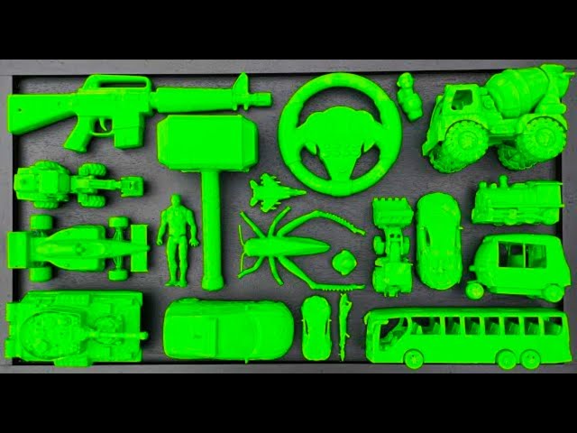 Membersihkan Mainan Mobil Balap, Bus Telolet, Kereta Api, Truk Molen, Tank Baja, Beko Excavator