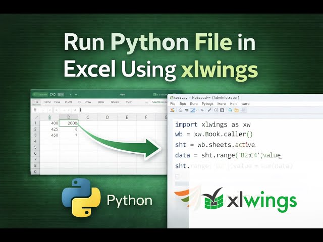 Run Python from Excel Using xlwings | Getting Started (Part 1)