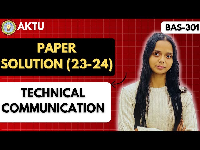 TC aktu Paper Solution  | Technical Communication |  PYQ Solution | Aktu Exams