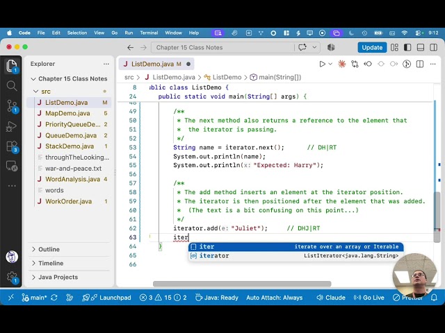 01.04: Linked Lists and List Iterators