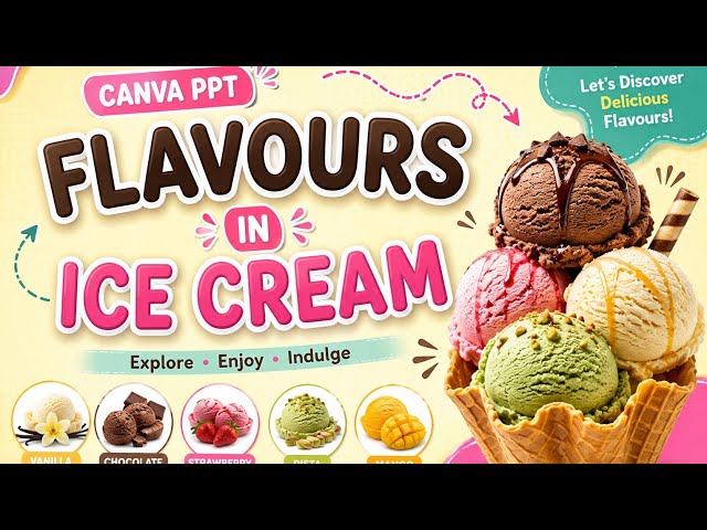 Part 1 canva ppt on icecream  using flow , match and move🍦🍨