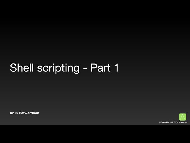 Shell scripting - Part 1