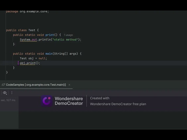 Java - static methos calling by object refrence