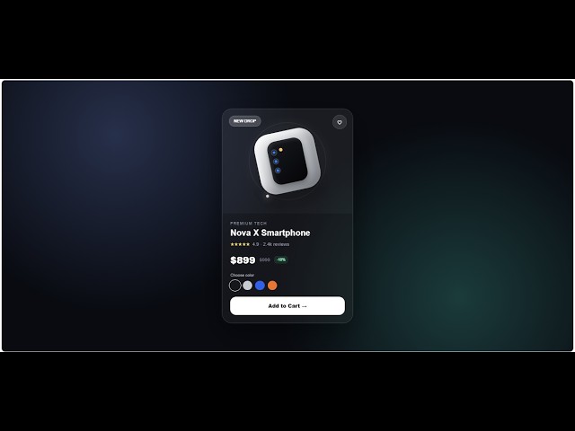 Modern Product Card UI with HTML CSS & JavaScript | Responsive E-Commerce Card