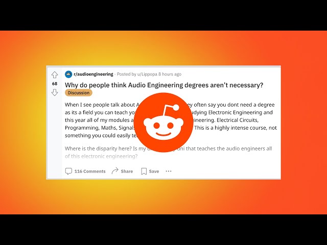 Why do people think Audio Engineering degrees aren't necessary?