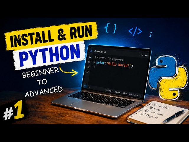 Python Complete Course #1: Installation & First Code in Hindi
