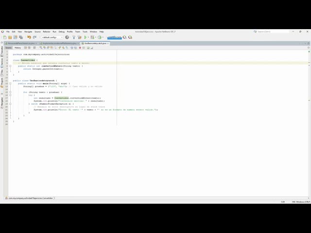 Ejercicio 3 - Uso Básico de try-catch | Java