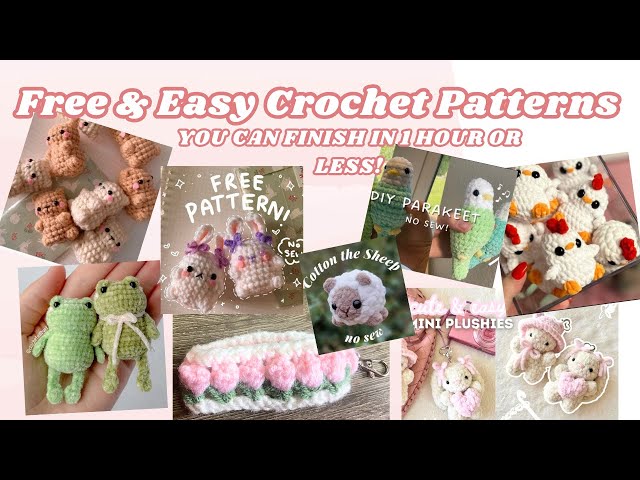 Over 20 FREE Crochet Pattern that take less than 1 hour | Market prep & Cute easy gift ideas