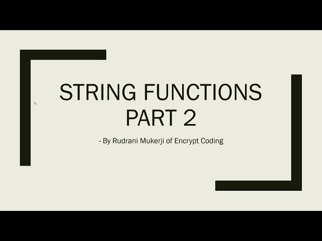 String functions part 2 - JAVA
