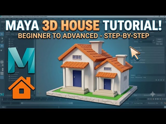 How to Model a Low Poly Cartoon House in Autodesk Maya | Full Tutorial
