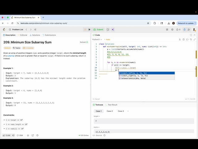 Minimum Size Subarray Sum