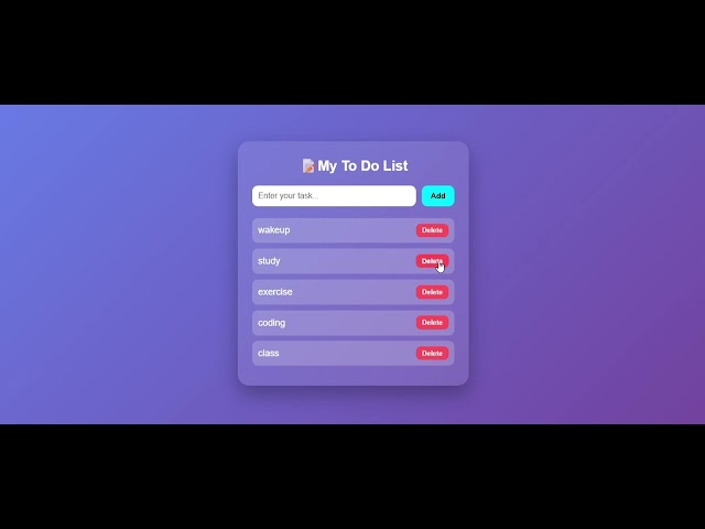 To-Do List Website | HTML CSS JavaScript | Beginner Web Development Project