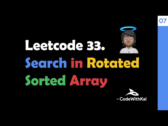 Leetcode 33. Search in Rotated Sorted Array | Bruteforce + Optimal | Video 06