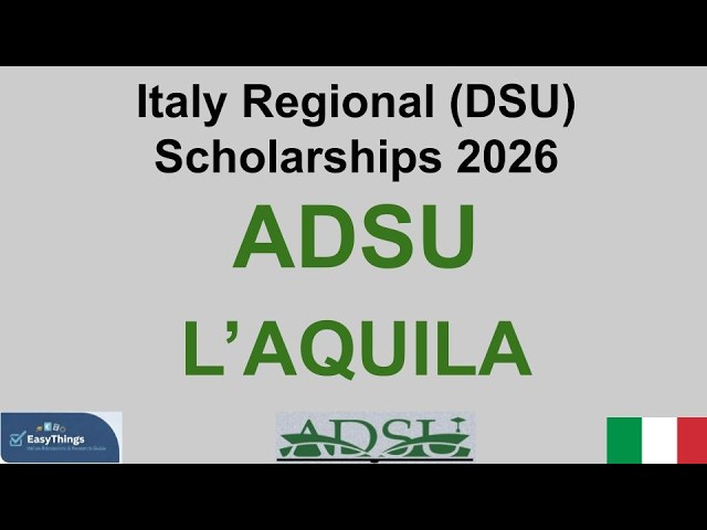 ADSU L'Aquila Scholarships 2026, University of L'Aquila