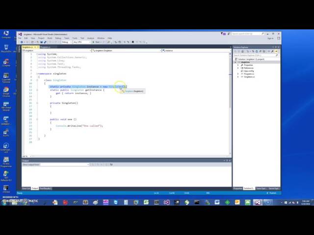 C# singleton in 2 min