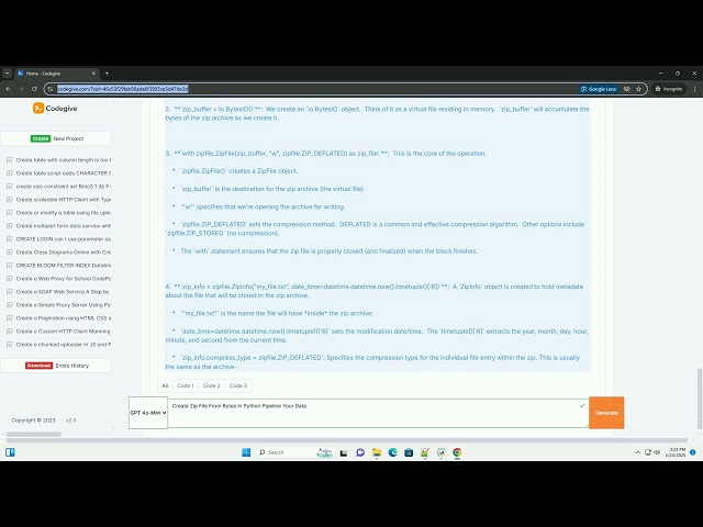 create zip file from bytes in python pipeline your data