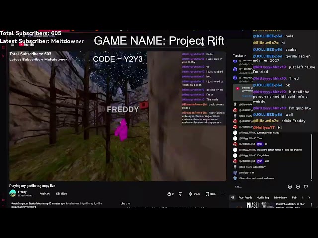Playing my gorilla tag copy live