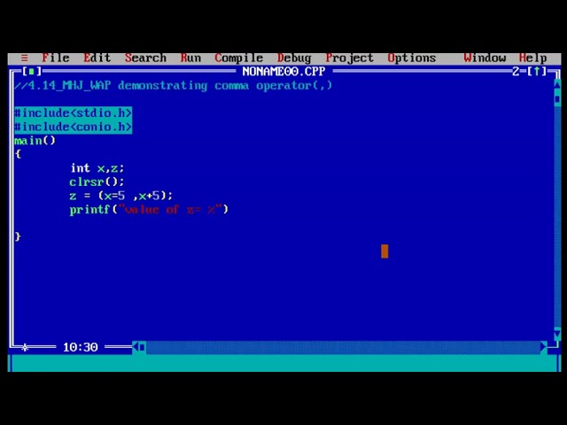 4 14 MHJ  WAP demonstrating comma operator,