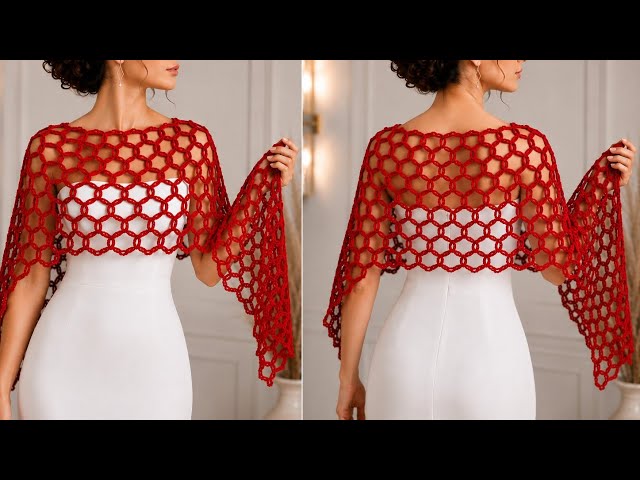 ❤️ Elegant Crochet Mesh Shawl Pattern | Easy & Stylish Crochet Wrap❤️