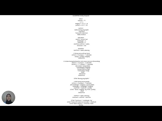 Penyelesaian Masalah Knapsack dengan Metode Greedy