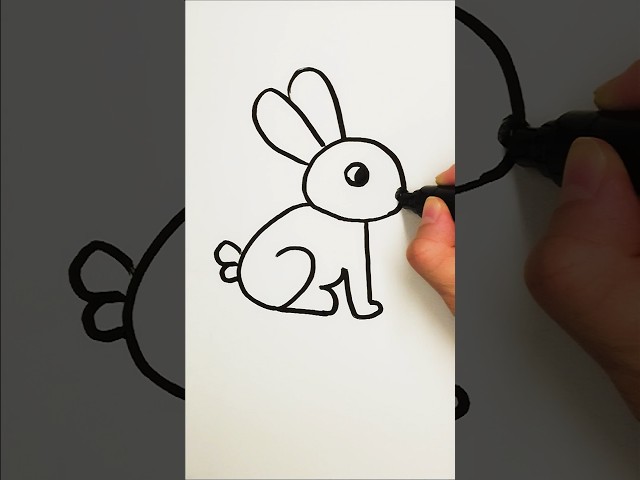 How to draw rabbit with numbers 🐰🐇💕 #shorts #youtubeshorts #art #drawing #easydrawing #howto