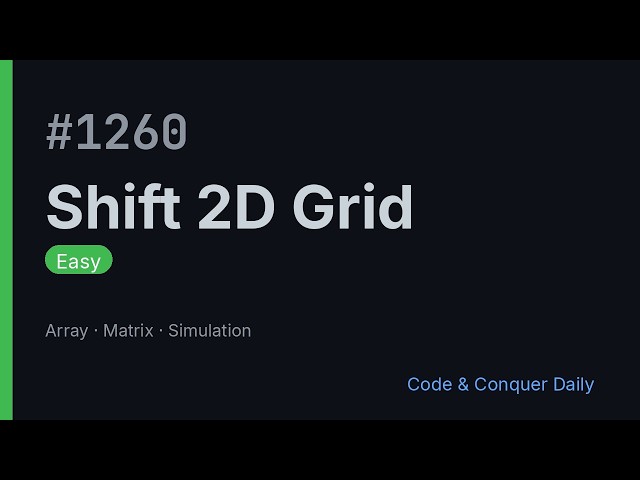 LeetCode 1260: Shift 2D Grid