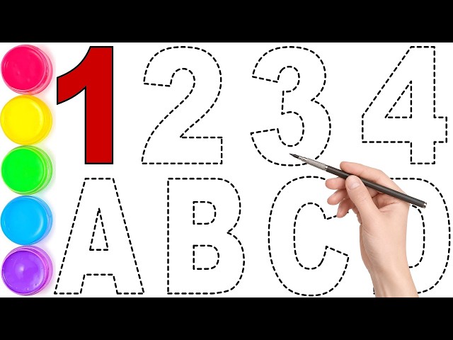 Phonics Song, Let's Learn How to Draw & Paint ABCD's & 1234's Easy Step by Step for Kids, KS ART
