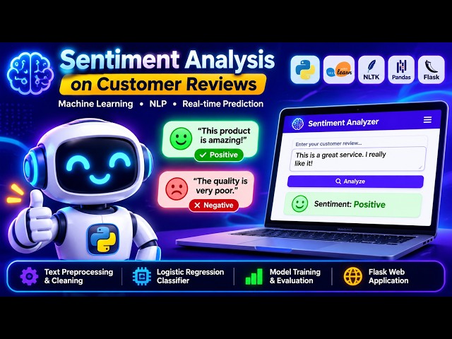 🤖 Sentiment Analysis on Customer Reviews | Python Machine Learning & NLP Project