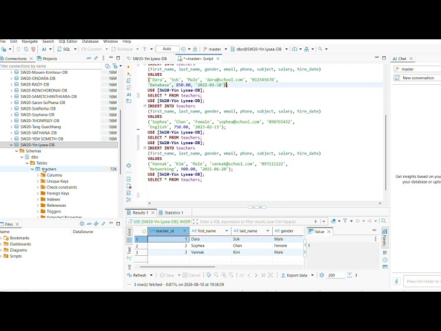 SQL SERVER EXECUTE STATEMENT