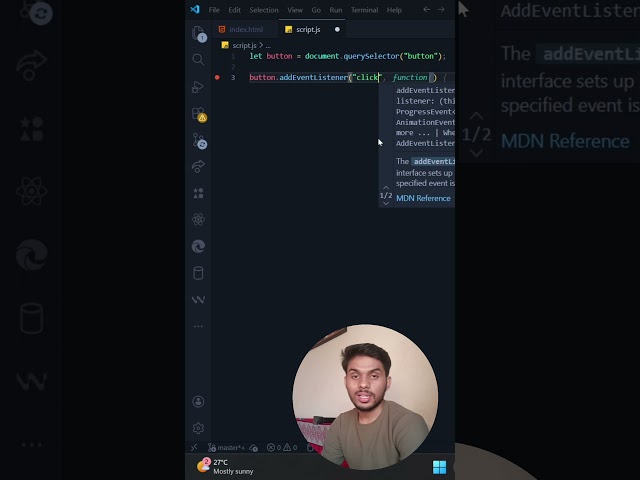 JavaScript Click Event Explained | Button Click Kaise Kaam Karta Hai? | JS for Beginners #javascript
