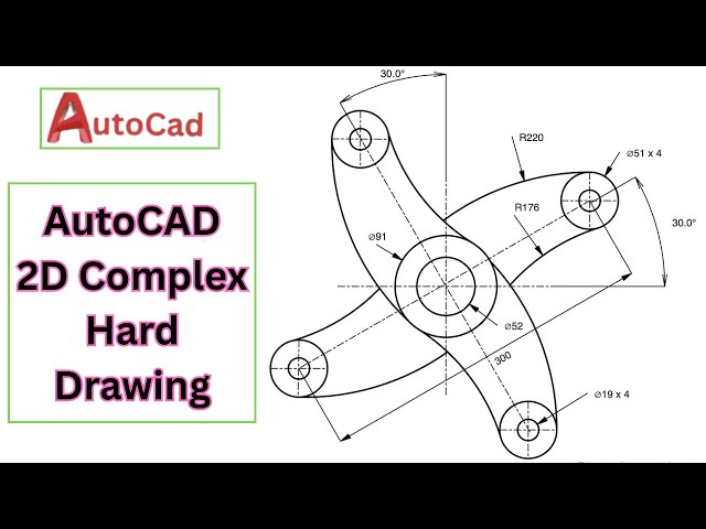AutoCAD 2D Complex Hard Drawing | Practice Exercise Tutorial