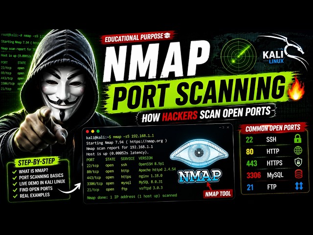 Nmap Port Scanning 🔥 | How Hackers Scan Open Ports using Kali Linux | Step-by-Step