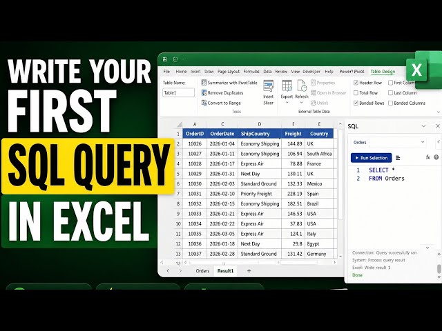 Writing Your First SQL Query in Excel