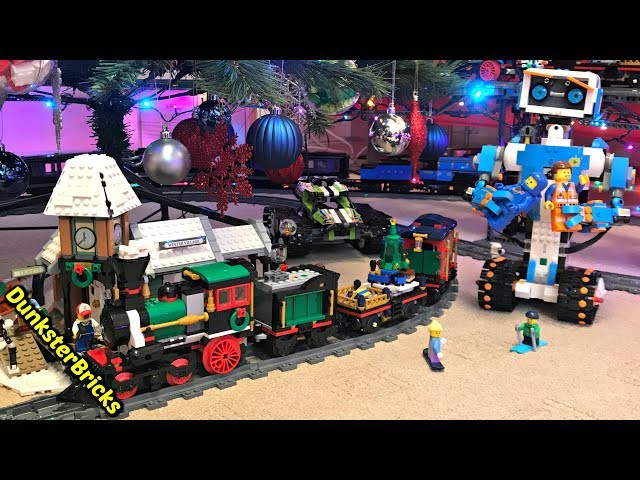 LEGO Christmas Railway with Steam and Passenger Trains in 360 VR! GoPro Fusion in 4K!