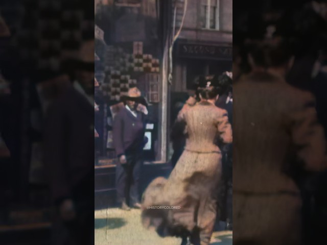 A Windy Day in New York City in 1903 - Restored Footage
