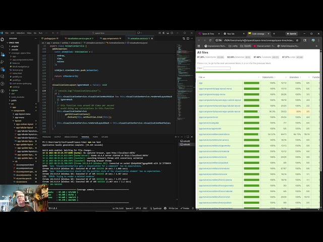 305 - ThreeJS and Angular Space And Time Application: Unit testing