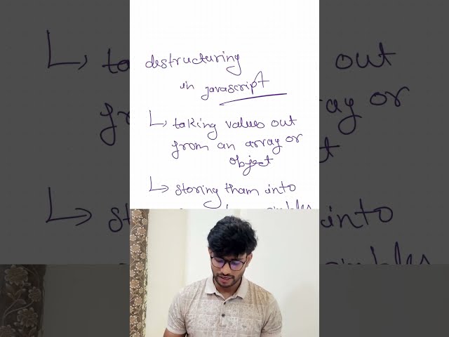 Learn Destructuring in JavaScript #shorts #reactjs #coding #programming