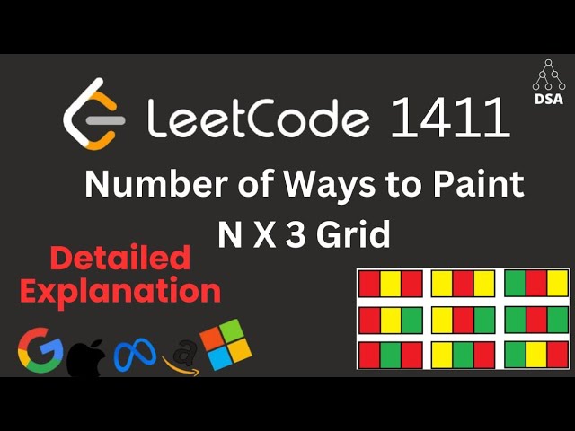 Number of Ways to Paint N×3 Grid | LeetCode 1411 | Recurrence Explained 