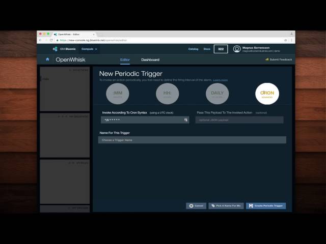 Automate OpenWhisk actions