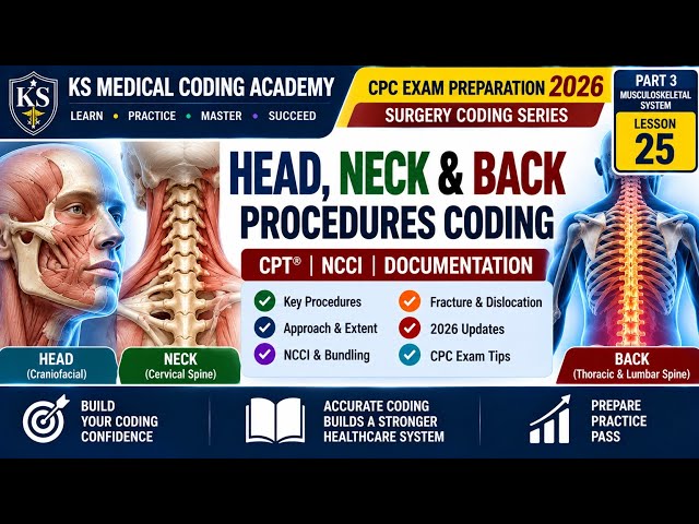 Head, Neck & Back Procedures Coding | CPT® | Medical Coding Course 2026 | Lesson 25