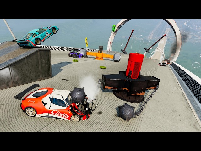 Racing Down Huge Dangerous Ramp