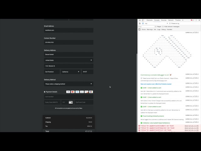 Commerce.js Example - Javascript eCommerce