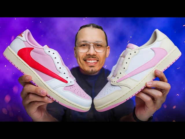 Air Jordan 1 Low OG Travis Scott Tropical Pink vs Shy Pink Sail