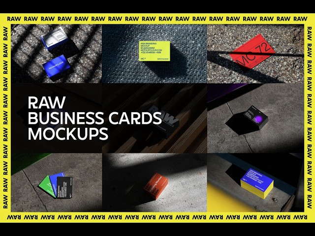 Business Cards Mockups Kit Raw Series Stock Graphics Download