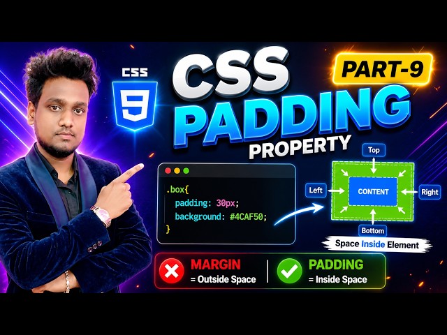 CSS Padding Property Explained | Complete CSS Padding Tutorial for Beginners (Part 9)