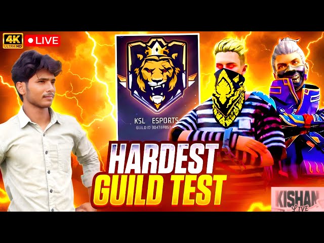 HARDEST🤬 GUILD TEST🥳KISHAN LIVE 🤬TEAM KSL TESTING #nonstopgaming #freefirelive #freefiremax #ff